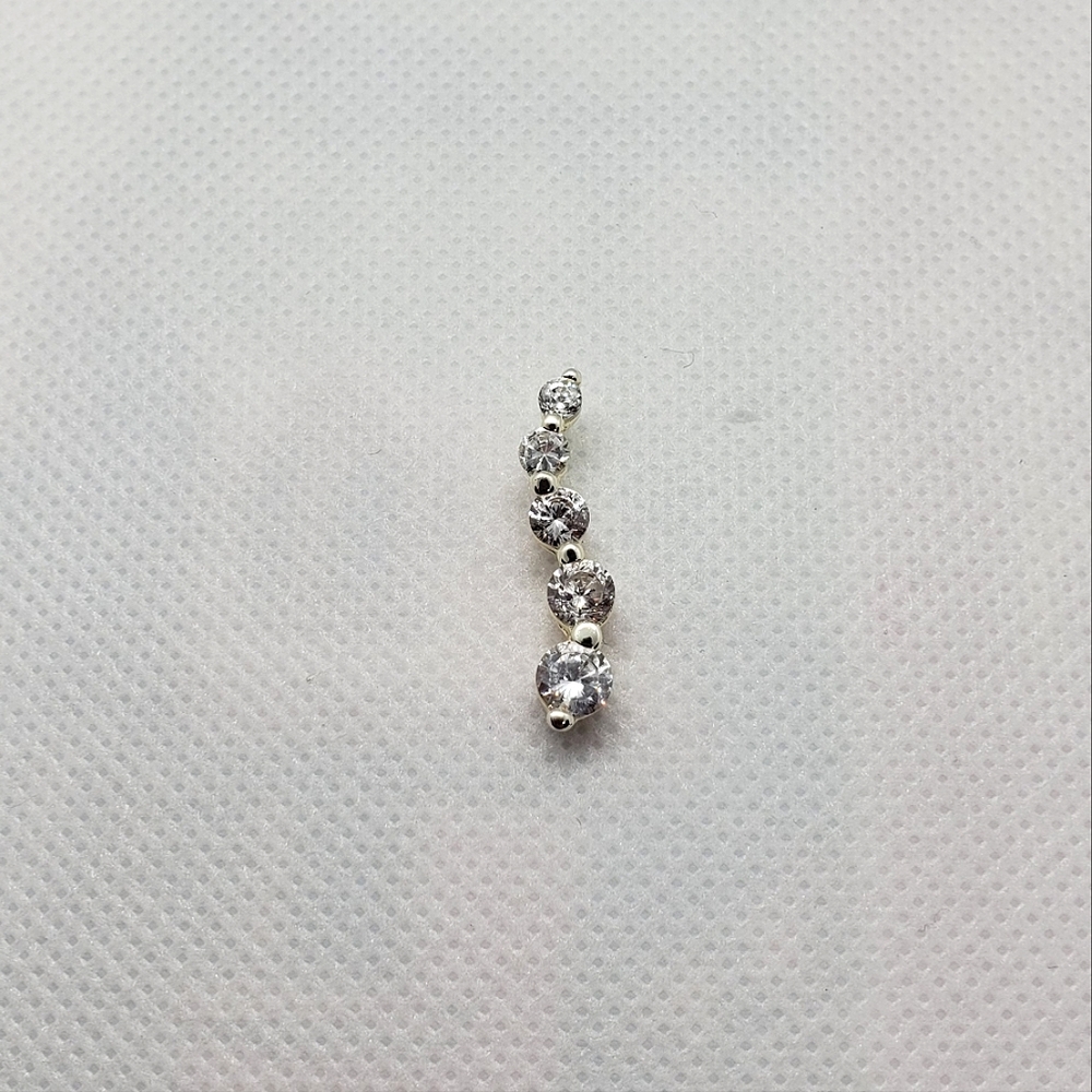925 STERLING SILVER ETERNITY PENDANT W 5 CUBIC ZIRCONIA STONES
